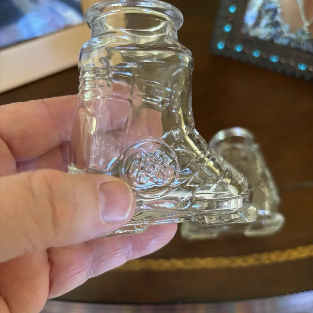 Set Of 2 Baileys Irish Cream Apres Ski Boot Shot Glasses Clear - Pristine‎